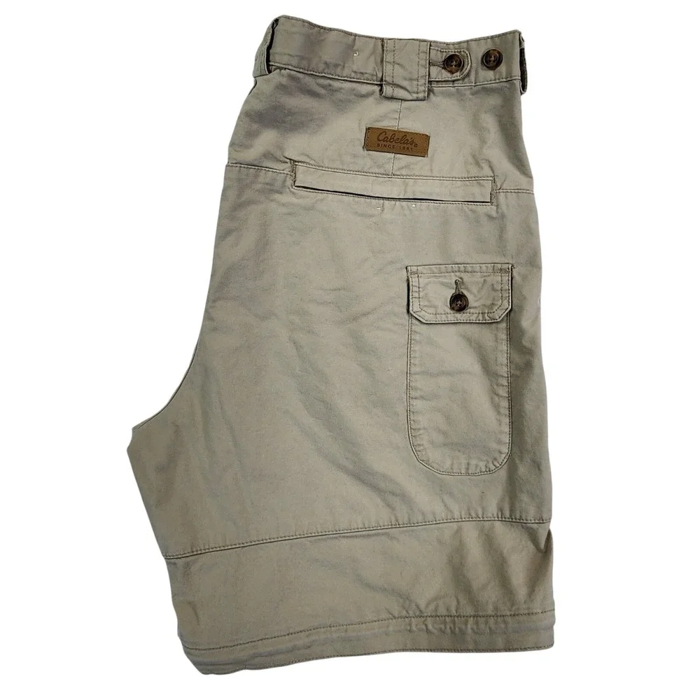 Cabela's Tan Convertible Cargo Shorts Men‎ 38 Gorpcore Hiking Outdoor READ